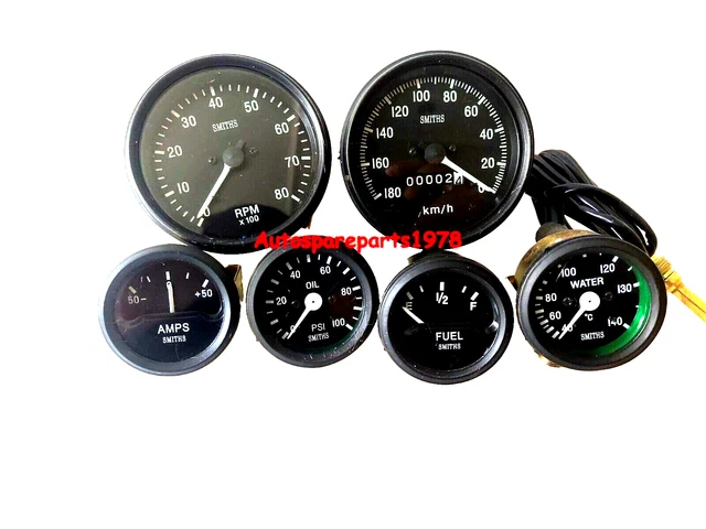 Kit De Jauges Smiths Réplica électrique - Compte-tours 0-8000 + Vitesse 180-0 MPH