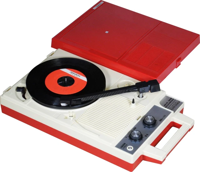 ANABAS audio Portable Record Player GP-N3R Red White 220 x 385 x 80 mm Japan