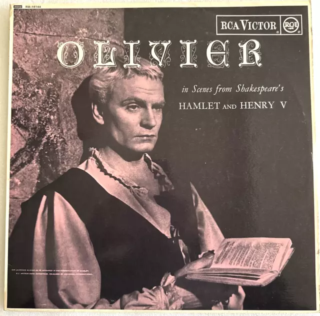 Sir Laurence Olivier "Scenes From Hamlet And Henry V" Vinyl Lp Rca Rb-16144