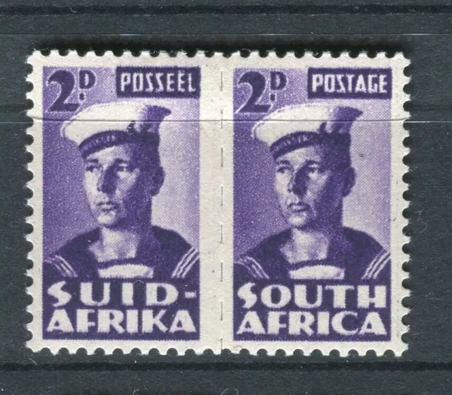 SOUTH AFRICA; 1940s early War Effort Small type Mint hinged 2d. Pair