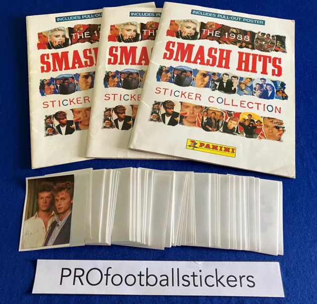 Panini Smash Hits 88 Collection 1988 album stickers Pick or choose your numbers
