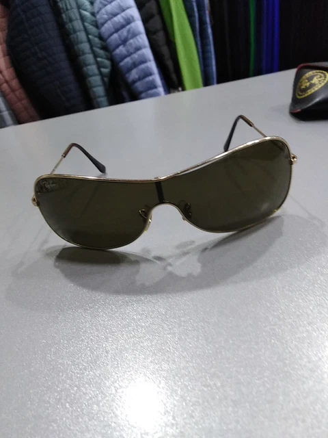 Ray-Ban RB3211 Mascherina Oro Lenti marrone con fodero small buone  Condiz. M60
