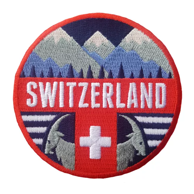 Switzerland Travel Patch Embroidered Iron on Sew on Souvenir Applique