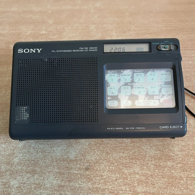 SONY ICFSW800 PORTABLE FM SW 2 Band PLL Synthesised Receiver Radio