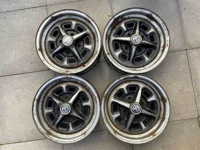 Rostyle Rims 4 MGB GT rostyle wheels with centre caps. £54.00 - PicClick UK