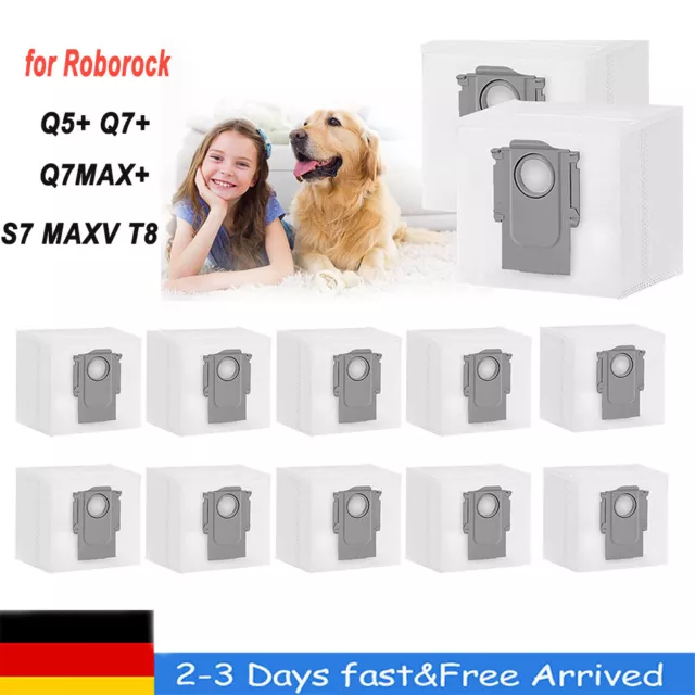 12X Staubbeutel für Roborock S7 MaxV Ultra/Q5+/Q7 Max+/ T8 Roboterstaubsauger