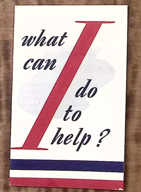 1942 Wwii American Red Cross "What Can I Do To Help ?" Information Booklet Z5392