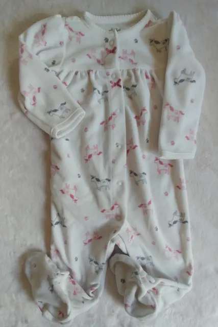 Carters baby girl fleece pajama sleeper with unicorn 6-9 months infant Sleepwear