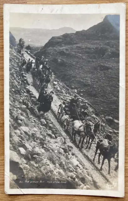 STEEP BIT HONISTER PASS, LAKES Antique c1910 PETTITT Real Photograph Postcard