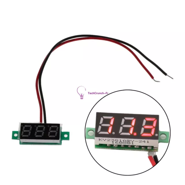 Mini Red LED Panel Voltage Meter 3-Digital Adjustment Voltmeter DC 4.7-32V