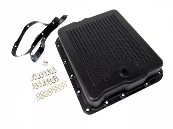 700R4 GM Transmission Pan Black Aluminum Universal GMC Chevy Chevrolet Trans Pan