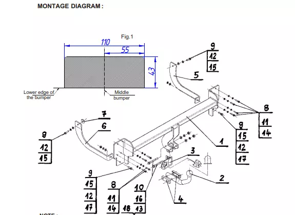 Swan Remorquage Barre Pour PEUGEOT407 Sw Estate (2004-2011) & No Electrique - 2