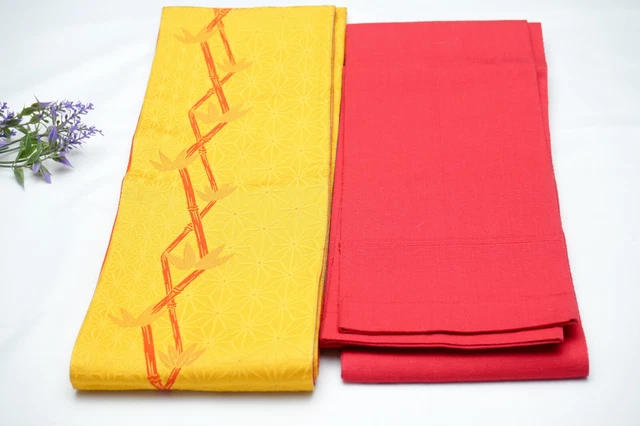 Dear Vanilla Japanese Hanhaba Obi Sash Belt Women's Kimono Vintage Genuine Mint