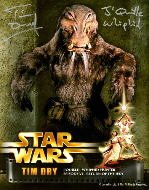 Star Wars Tim Dry Hand Signed 8x10" Promo Photo COA Whiphid Autograph Disney Star Wars Tim Dry Hand Signed 8x10" Promo Photo COA Whiphid Autograph Disney