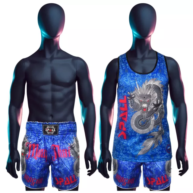 Men TankTop Muay Thai Vest Summer Gym Training MMA Fighting Martial Arts Singlet