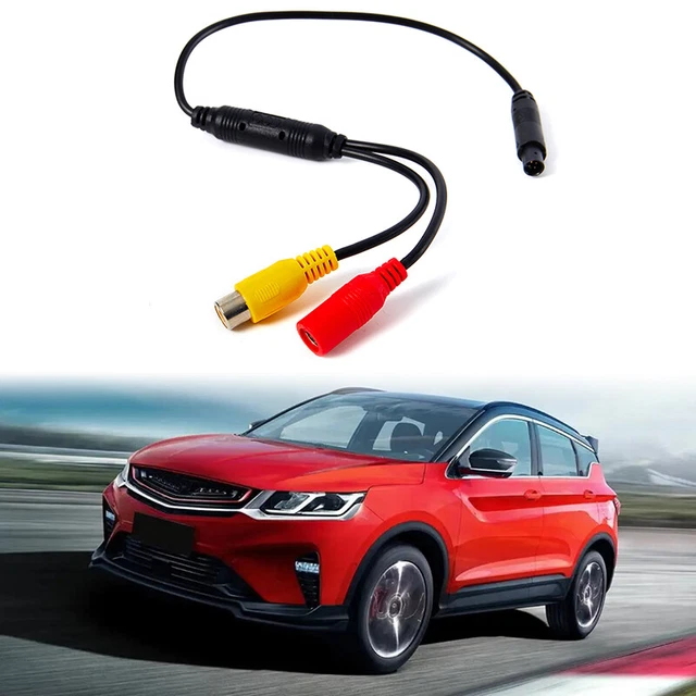 CAR BACKUP REVERSE Camera 4Pin Male To CVBS RCA Female Power Connector