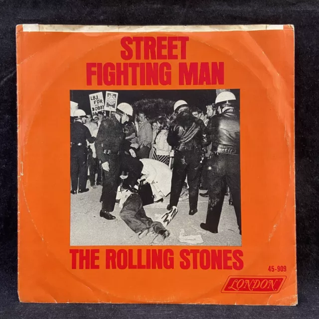 Rolling Stones Street Fighting Man 1968 Promo 45 + Rare Retiré Image Manche