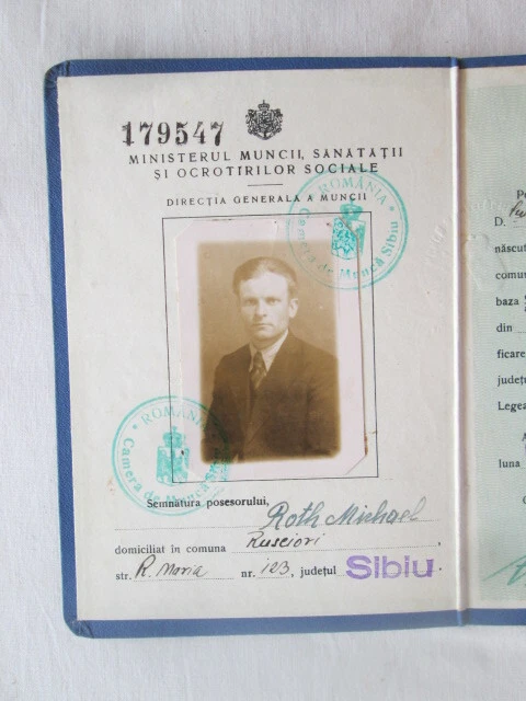 Document Historique : Carte D'identité De Réfugié De Transylvanie (Roumanie) 1940 Avec Timbre Brasov - WW2
