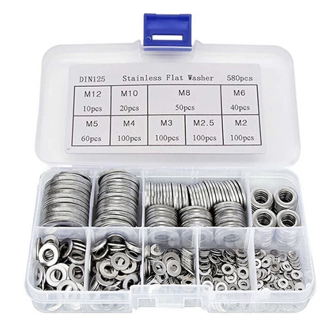 684 Pz Rondelle Piatte Set, Rondelle Di Sicurezza in Acciaio Inox