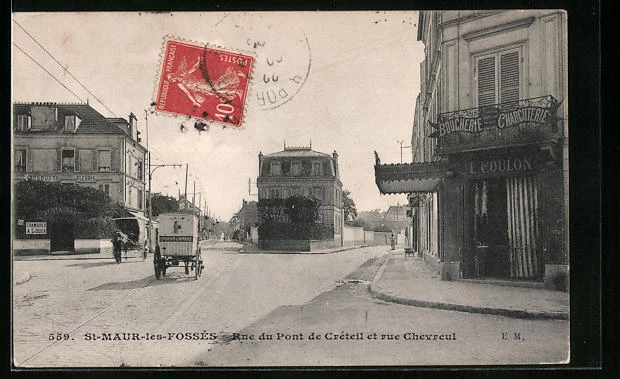 CPA Saint-Maur-les-Fossés, Rue du Pont de Créteil and Rue Chevreul 1908