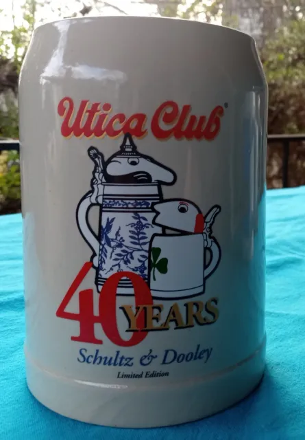 Vtg UTICA CLUB 40 YEARS SCHULTZ & DOOLEY BEER STEIN MUG First Edition Limited