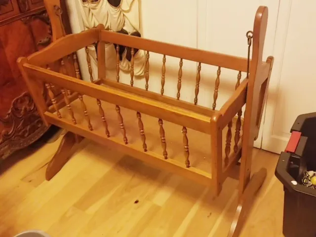 Antique Thonet Bentwood Baby Cradle with Canopy Bed J. & J. Kohn