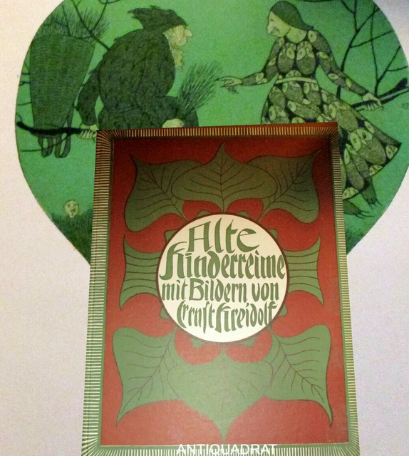 1905 Alte Kinderreime Bilder von Ernst Kreidolf Jugendstil Kinder Bilderbuch