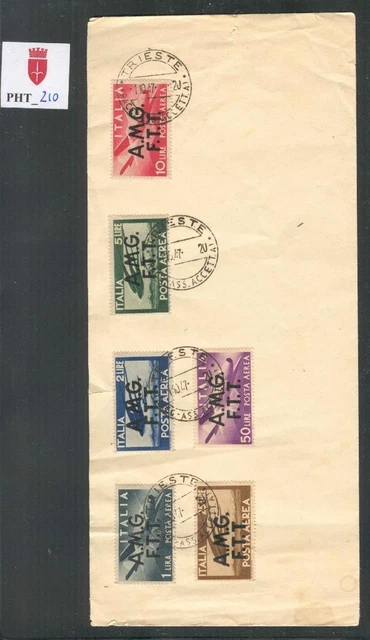 PHT_210. TRIESTE.1947 FDC DEMOCRATICA air mail set. Sas A1-A6