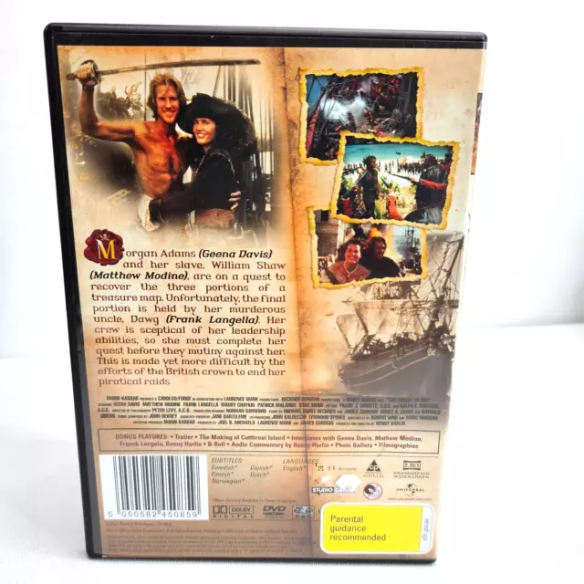 Cuthroat island LIKE NEW condition dvd rare oop region 4 FREE POST 3