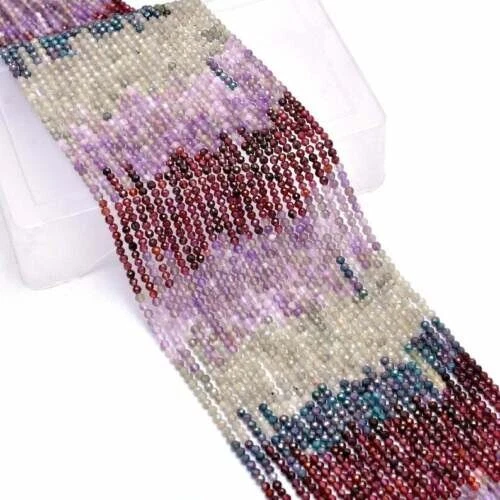 AAA Multi Colour Gemstone Gemstone Rondelle Faceted 2mm-3mm Beads 13"| 2 Strand