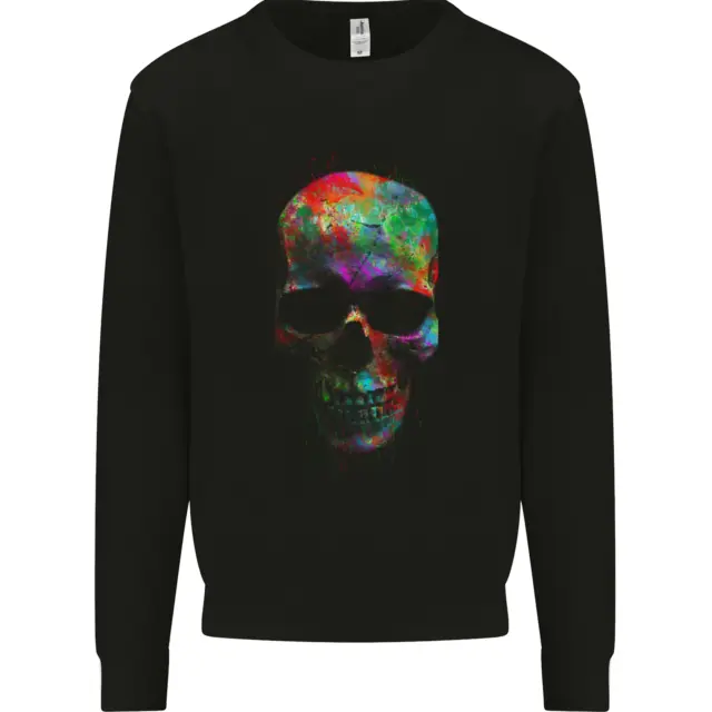 Radiantly Coloured Skull Kids Sweatshirt Jumper