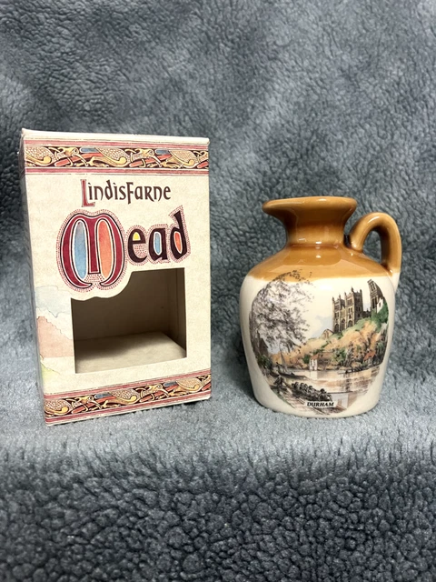 Lindisfarne Mead - Ceramic Flagon Miniature Jug Durham Cathedral Rare Vintage