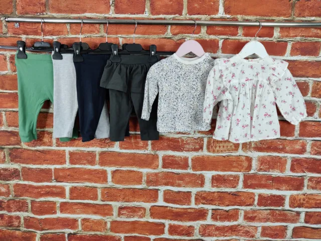 Baby Girls Bundle Age 6-9 Months M&S Next Leggings T-Shirt Dress Floral Set 74Cm