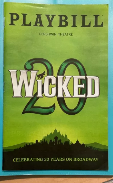 Wicked 20th Anniversary Broadway Musical Playbill October 2023 Gershwin Theatre