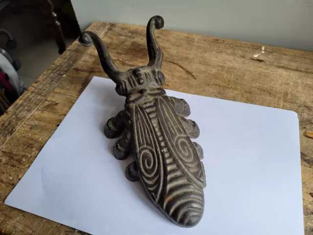 ANCIEN TIRE BOTTES en fonte forme scarabée 26,5cm vintage boot