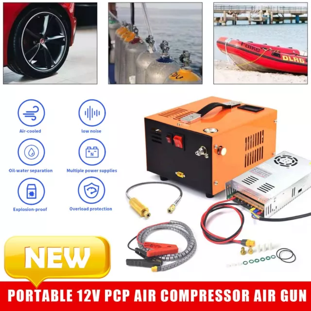 High Pressure PCP Air Compressor Air Pump Airgun Scuba 12V to 220V Kit