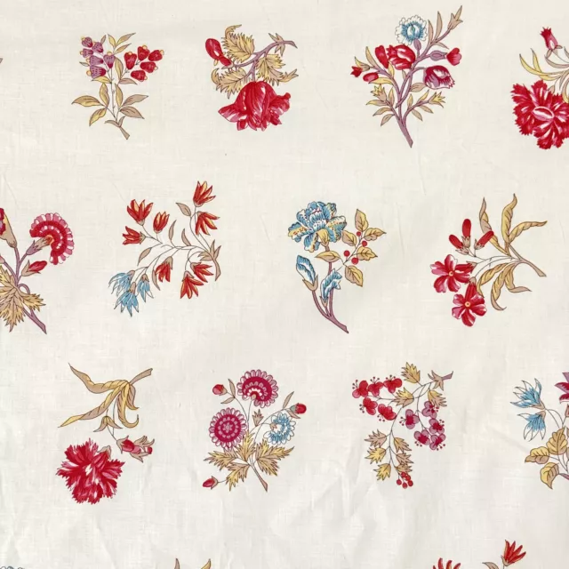 50x53 ( multiple lengths available) French 40's floral sprig cotton fabric mate