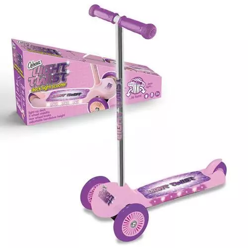 Ozbozz Light Twist 3 Wheel Outdoor Push Scooter Toy Pink for Kids Girls