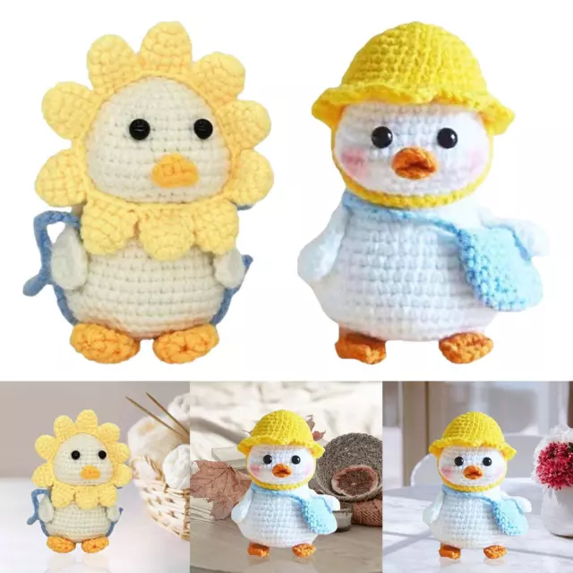 DIY Duck Doll Crochet Kit Hand Knitting Toy Animal Crochet Kit for Gift Kids