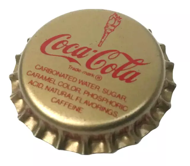 Vintage Coca Cola Bottle Cap Top LA Los Angeles Olympics Torch Gold 1984 Unused