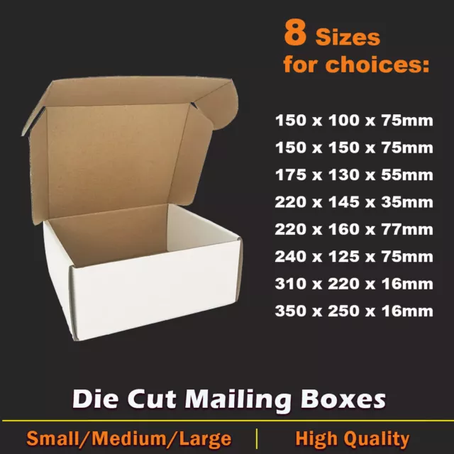 Mailing Box White Cardboard Shipping Packing Mailer Parcel Small Medium Large