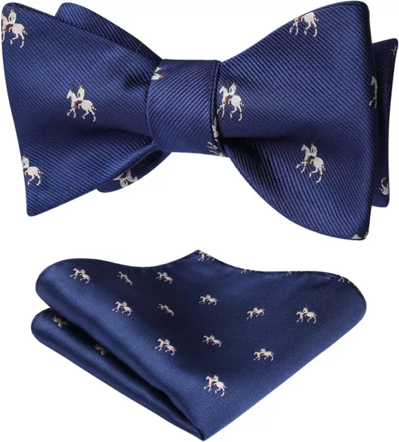 HISDERN BOW TIES for Men Self Tie Animal Bowties Pocket Square Woven ...