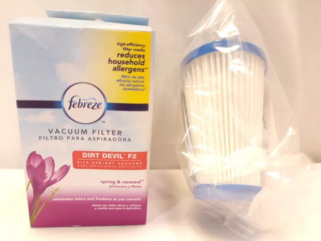 Febreze Vacuum Filter For Dirt Devil F2 Upright Spring & Renewal Scent Allergens