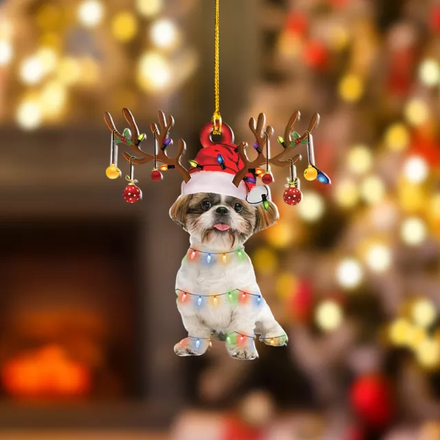 Shih Tzu Dog Christmas Ornament,Shih Tzu Dog Car Ornament,Shih Tzu Dog Christmas