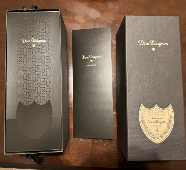 Dom Perignon 2012 Display EMPTY BOX with Booklet 750ml Sparkling Champagne Wine