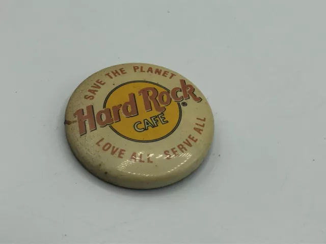 Vintage Love All Serve All Save The Planet 1-1/2" Hard Rock Cafe Pin Pinback  K6