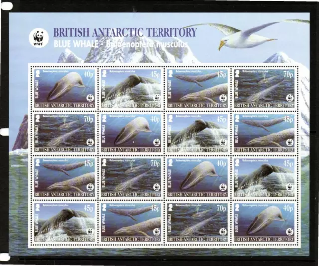 Bat Mnh 2003 Sg361-364 Endangered Species - Blue Whale Sheet