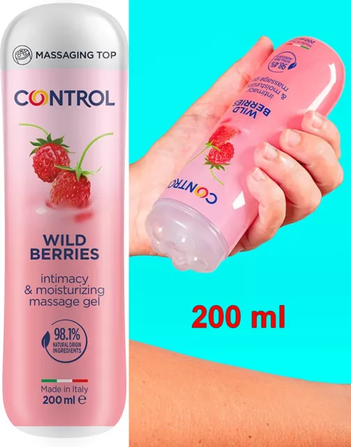 Control Gel Lubricante sexual íntimo Base Agua 200 ml,aroma a frutas del bosque