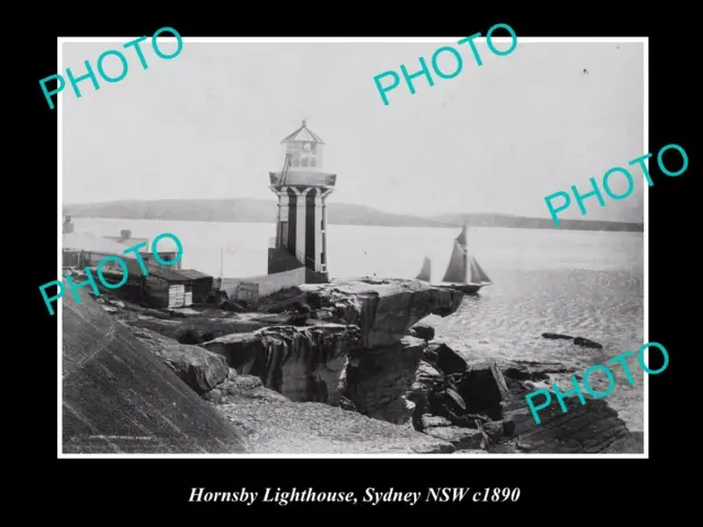 Old Postcard Size Photo Of Hornsby Nsw View Of The Old Lighthouse Sydney 1890