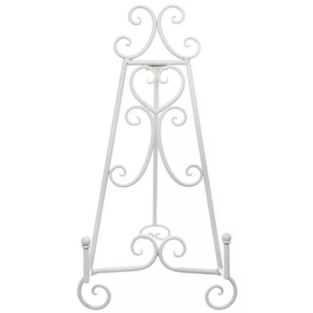 WEDDING EASEL STAND WHITE ELEGANT SCROLL DESIGN table top guest book signs shop